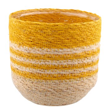 Natur/Seegras Übertopf mit Pflanzeinsatz, 5er Set, 12x12x12/14x14x14/16x16x16/18x