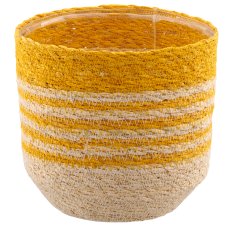 Natur/Seegras Übertopf mit Pflanzeinsatz, 5er Set, 12x12x12/14x14x14/16x16x16/18x