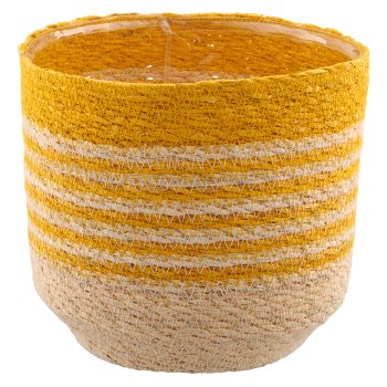 Natur/Seegras Übertopf mit Pflanzeinsatz, 5er Set, 12x12x12/14x14x14/16x16x16/18x