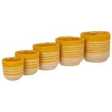 Natur/Seegras Übertopf mit Pflanzeinsatz, 5er Set, 12x12x12/14x14x14/16x16x16/18x