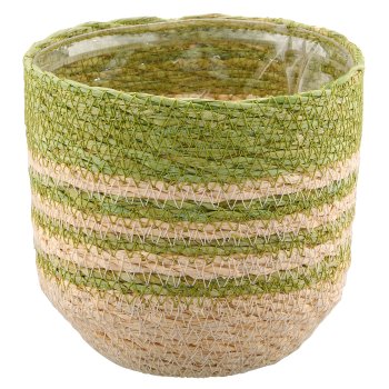 Natur/Seegras Übertopf mit Pflanzeinsatz, 5er Set, 12x12x12/14x14x14/16x16x16/18x