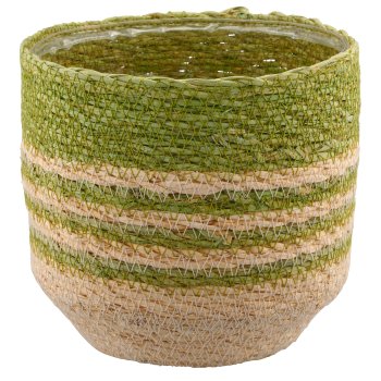 Natur/Seegras Übertopf mit Pflanzeinsatz, 5er Set, 12x12x12/14x14x14/16x16x16/18x