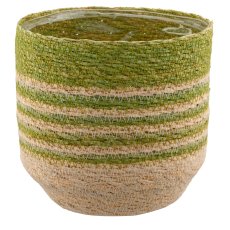 Natur/Seegras Übertopf mit Pflanzeinsatz, 5er Set, 12x12x12/14x14x14/16x16x16/18x
