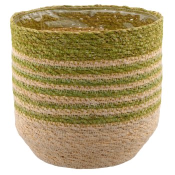 Natur/Seegras Übertopf mit Pflanzeinsatz, 5er Set, 12x12x12/14x14x14/16x16x16/18x