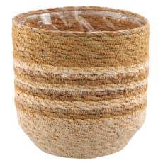 Natur/Seegras Übertopf mit Pflanzeinsatz, 5er Set, 12x12x12/14x14x14/16x16x16/18x