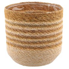Natur/Seegras Übertopf mit Pflanzeinsatz, 5er Set, 12x12x12/14x14x14/16x16x16/18x