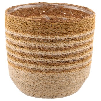 Natur/Seegras Übertopf mit Pflanzeinsatz, 5er Set, 12x12x12/14x14x14/16x16x16/18x