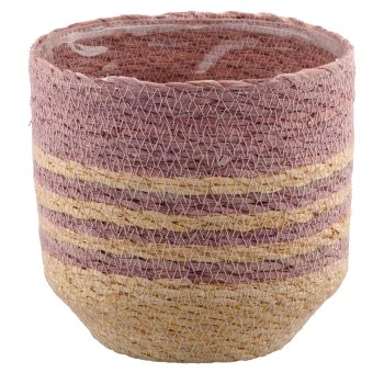 Natur/Seegras Übertopf mit Pflanzeinsatz, 5er Set, 12x12x12/14x14x14/16x16x16/18x