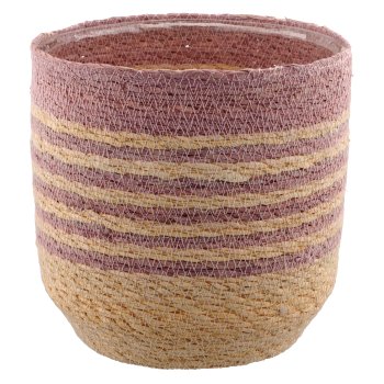 Natur/Seegras Übertopf mit Pflanzeinsatz, 5er Set, 12x12x12/14x14x14/16x16x16/18x