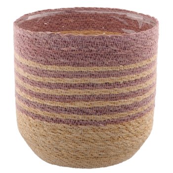 Natur/Seegras Übertopf mit Pflanzeinsatz, 5er Set, 12x12x12/14x14x14/16x16x16/18x