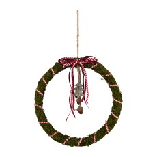 Fir Wreath Hanger with Decoration, 30cm, Green