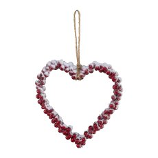 Berry Heart Pendant Open Snow, 22cm, Red