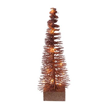 Tannenbaum m. 10 LED, 30cm/2AA Batterie, altrosa