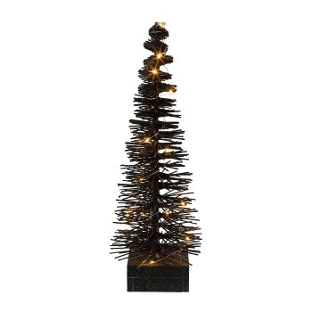 Tannenbaum m. 10 LED, 30cm/2AA Batterie, schwarz