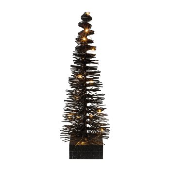 Tannenbaum m. 15 LED 6h Timer u.Fernbedienung, 40cm/3AA Batterie, schwarz