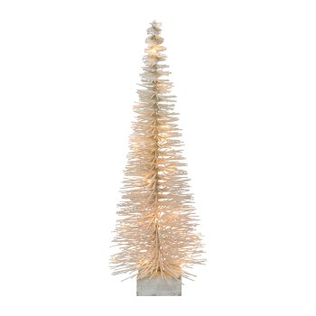 Tannenbaum m. 20 LED 6h Timer u.Fernbedienung, 50cm/3AA Batterie, weiß