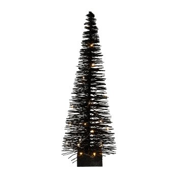 Tannenbaum m. 20 LED 6h Timer u.Fernbedienung, 50cm/3AA Batterie, schwarz