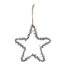 Glitter Star Pendant, 15x15 cm, Silver