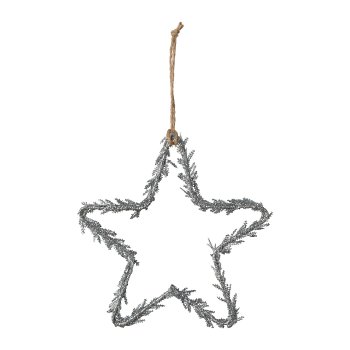 Glitter Star Pendant, 20x20 cm, Silver