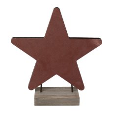 Wood Star On Foot with Velvet Cover, 26,5x255x18cm, Old Pink