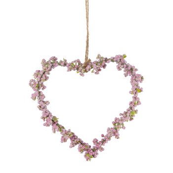 Veil Herb Heart Pendant, 11x11x1cm, Pink