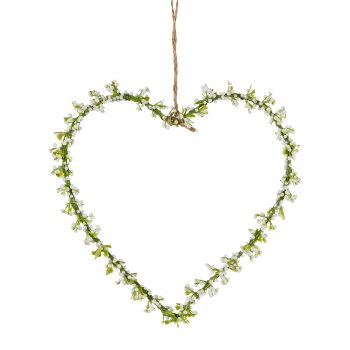 Veil Herb Heart Pendant, 16x16x1cm, White