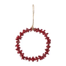 Mini Berries Wreath Hanger, 11x11x1,5cm, Red