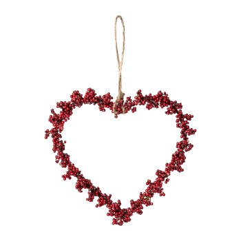 Mini Berries Heart Pendant, 11x11x1,5cm, Red