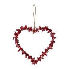 Mini Berries Heart Pendant, 11x11x1,5cm, Red