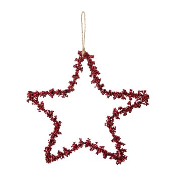 Mini Berries Star Pendant, 15x15x1,5cm, Red