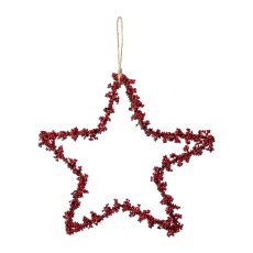 Mini Berries Star Pendant, 15x15x1,5cm, Red