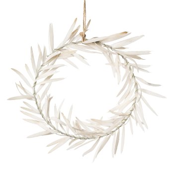 Decoration Wreath Pendant, 22x22x3cm, Cream