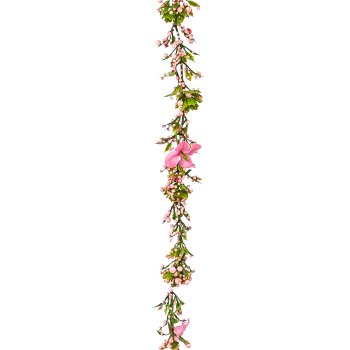 Polyester Blüten Girlande BEAUTY, 100cm, rosa