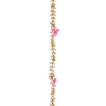 Polyester flower garland BELLA, 100cm, pink