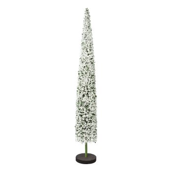 Polyester Perlen Baum auf Holzbase, 60x9x9cm, weiß