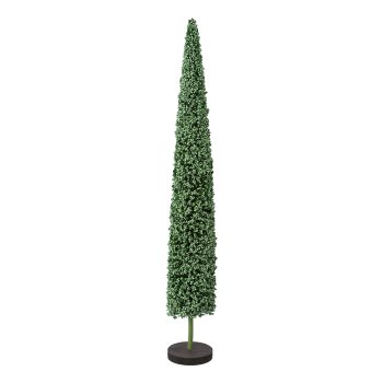 Polyester Perlen Baum auf Holzbase, 60x9x9cm, dunkel grün