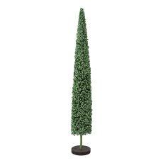 Polyester Perlen Baum auf Holzbase, 60x9x9cm, dunkel grün