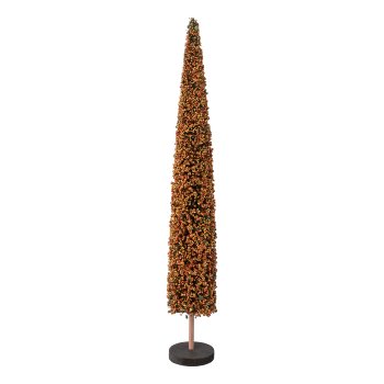 Polyester Perlen Baum auf Holzbase, 60x9x9cm, natur