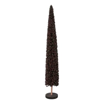 Polyester Perlen Baum auf Holzbase, 60x9x9cm, dk blau