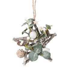 Christmas arrangement star hanger, 20x7cm, green