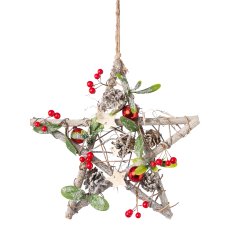 Christmas arrangement star hanger, 30x7cm, red