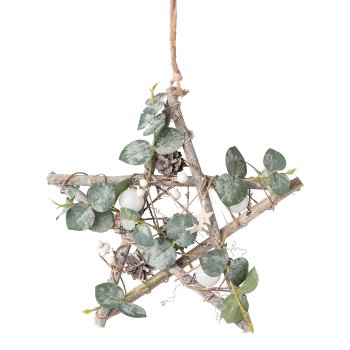 Christmas arrangement star hanger, 30x7cm, green