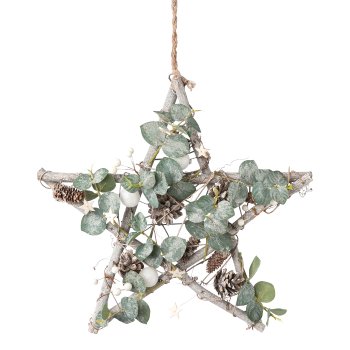 Christmas arrangement star hanger, 40x7cm, green