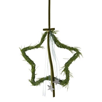 Tanne Stern Hänger m.Bändern, 25cm, grün