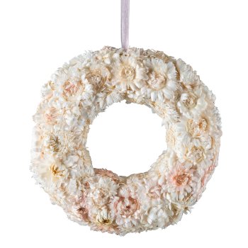 Rosenkranz Trockenblumenmix Hänger, 21x21x5cm, Rosa