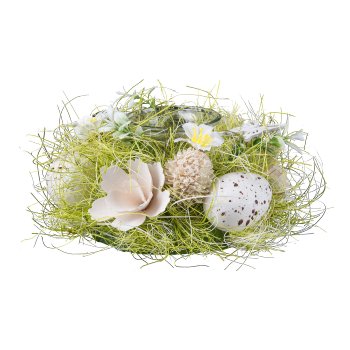 Naturmix Tealight Holder w.Glass FJ Deko, 17x8x8cm, Green