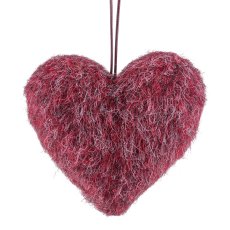 Felt heart, hanger 10x4x10cm, dark red