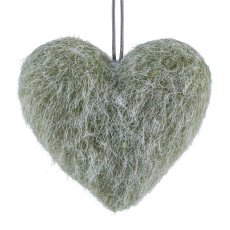 Felt heart, hanger 10x4x10cm, moss