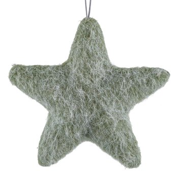 Felt star, hanger 18x5x18cm, moss