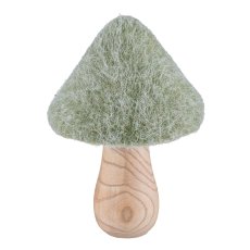 Filz Pilz, auf Holzfuss 14x14x20cm, Moos